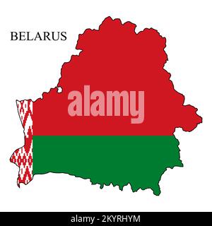 Belarussische Kartenvektordarstellung. Weltwirtschaft. Berühmtes Land. Osteuropa. Europa. Stock Vektor