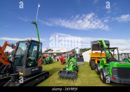 EXETER, DEVON, Großbritannien - 1. JULI 2022 Trade Stand - Kellands Stockfoto