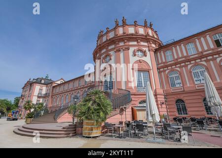 Rheinseite Biebrichpalast, Wiesbaden, Hessen, Deutschland, Europa Stockfoto