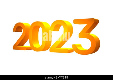 Neujahr 2023 in Zahlen. Stockfoto