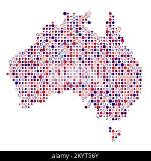Abgeleitete Musterabbildung für Australien Map Silhouette mit Pixeln Stock Vektor