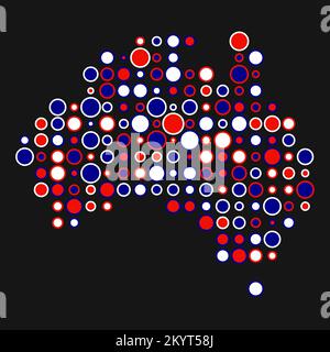 Abgeleitete Musterabbildung für Australien Map Silhouette mit Pixeln Stock Vektor