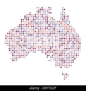 Abgeleitete Musterabbildung für Australien Map Silhouette mit Pixeln Stock Vektor