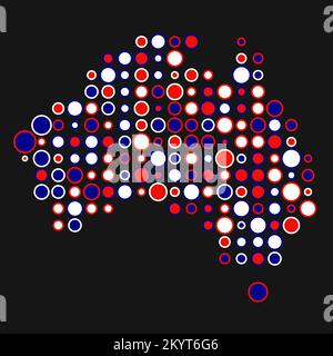 Abgeleitete Musterabbildung für Australien Map Silhouette mit Pixeln Stock Vektor