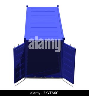 Frachtcontainer für den Gütertransport 3D Darstellung isoliert auf weißem Hintergrund Stockfoto