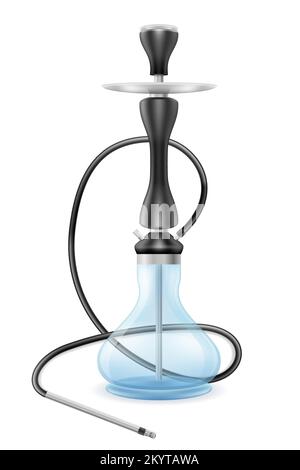 Hookah für Tabakrauchen und Entspannungsvektordarstellung isoliert auf weißem Hintergrund Stock Vektor