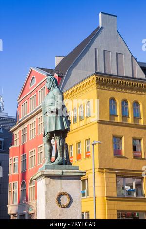 Statue des barocken Komponisten Georg Friedriech Handel in Halle Stockfoto