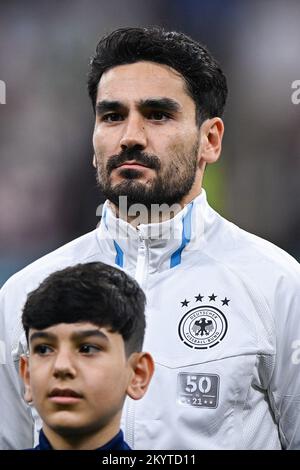 AL KHOR, KATAR - DEZEMBER 1: Ilkay Gundogan aus Deutschland blickt auf das Spiel Gruppe E - FIFA Weltmeisterschaft Katar 2022 zwischen Costa Rica und Deutschland im Al Bayt Stadion am 1. Dezember 2022 in Al Khor, Katar (Foto von Pablo Morano/BSR Agency) Stockfoto