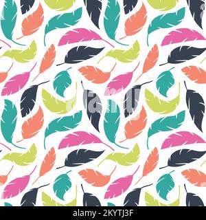 Boho Feathers, handgezeichnet, nahtlos gemustert Stock Vektor