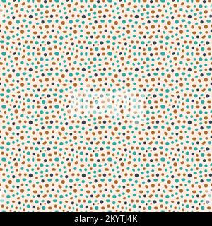 Einfaches, nahtloses Muster mit hellen, von Hand gezeichneten Punkten Stock Vektor
