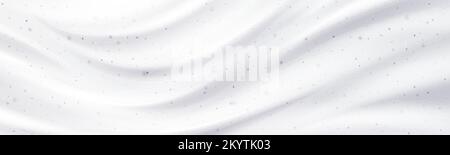 Weiße cremige Struktur mit Reinigungsgranulat. Realistische Vektordarstellung von Schönheits-Hautpflegemitteln mit glatter, welliger Oberfläche. Feucht Stock Vektor