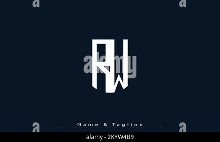 Alphabet Buchstaben Initialen Monogramm Logo RW , WR Stock Vektor