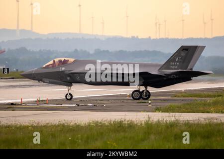 Der 158.. Kampfflug der Vermont Air National Guard Lockheed Martin F-35 Lightning II Kampfflugzeug. Spangdahlem, Deutschland - 17. Mai 2022 Stockfoto