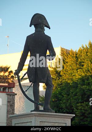 In Tarifa, Spanien, steht ein Denkmal für General Francisco de Copons Stockfoto