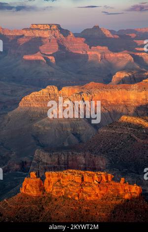 Canyon Felsformationen von Hopi Point an der Hermit Road, Grand Canyon National Park, Arizona USA Stockfoto