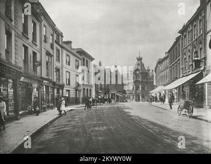 Vintage-Foto - 1919 - Fore Street, Tiverton, Devon Stockfoto