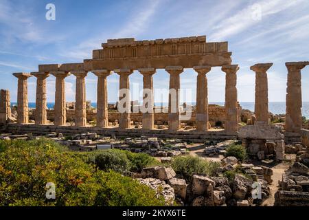 Tempel in Selinunte, Sizilien, ein archäologischer Park in einer alten griechischen Stadt. Italien. Stockfoto