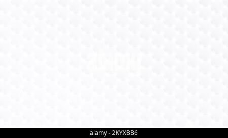 Leuchtende und helle weiße und hellgraue Sechsecke auf Weiß. Abstrakter und moderner sechseckiger Hintergrund in 4K-Auflösung. Speicherplatz kopieren. Stockfoto