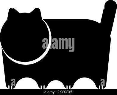 Schwarz-weißes Katzenlogo. vektor isolieren. Stock Vektor