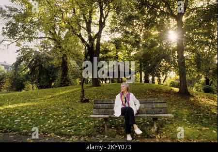 Astrid Lindgren, Kinderbuchautor in einem Stockholmer Park Stockfoto