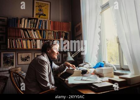 Astrid Lindgren, Kinderbuchautor zu Hause in Stockholm Stockfoto