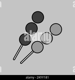 Vektorsymbol für Fleischbällchen in Graustufen. Fast Food-Schild. Diagrammsymbol für Design von Kochwebsite und Apps, Logo, App, UI Stock Vektor