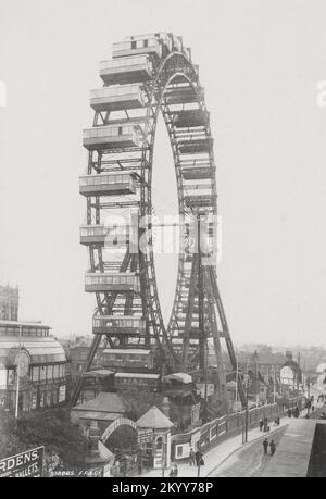 Oldtimer-Foto - 1897 - Riesenrad in den Wintergärten, Blackpool, Lancashire Stockfoto