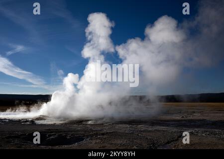 WY05150-00....Wyoming - Clespydra Geyser im Fountain Paint Pots Area, Lower Geyser Basin, Yellowstone National Park. Stockfoto