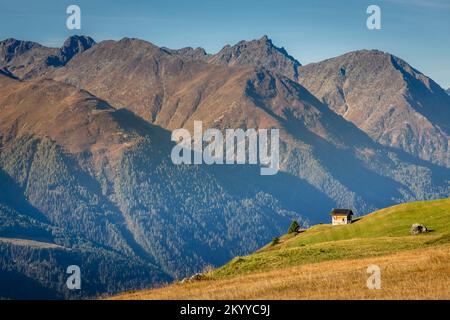 Dramatische Landschaft der schweizer alpen in Oberengadine, Graubunden, Schweiz Stockfoto