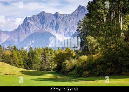 Dramatische Landschaft der schweizer alpen in Oberengadine, Graubunden, Schweiz Stockfoto