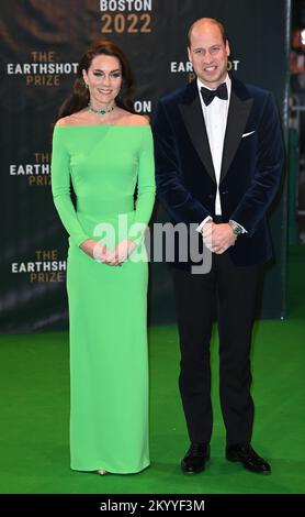 2.. Dezember 2022. Boston, USA. Der Prinz und die Prinzessin von Wales treffen bei der Preisverleihung der Erdschleusen in der MGM Music Hall ein, Fenway Credit: Doug Peters/EMPICS/Alamy Live News Stockfoto