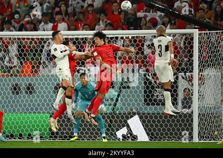 Doha, Katar. 02.. Dezember 2022. Cho GUE-sung aus Südkorea während des Spiels Korea Republic gegen Portugal der FIFA World Cup Qatar 2022 im Education City Stadium in Doha, Katar, am 2. Dezember 2022. Foto: Laurent Zabulon/ABACAPRESS.COM Kredit: Abaca Press/Alamy Live News Stockfoto