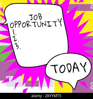 Schreiben mit Anzeige des Textes „Stellenangebot“. Internet-Konzept eine Chance auf Beschäftigung oder die Chance, einen Arbeitsplatz zu finden Stockfoto