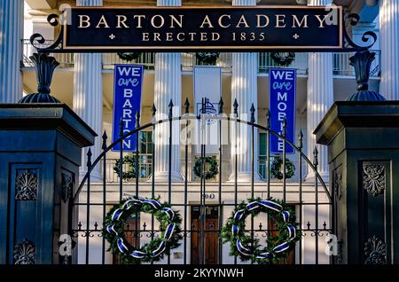 Die Barton Academy, die erste öffentliche Schule in Alabama, wird am 30. November 2022 in Mobile, Alabama. Stockfoto