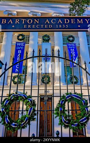 Die Barton Academy, die erste öffentliche Schule in Alabama, wird am 30. November 2022 in Mobile, Alabama. Stockfoto