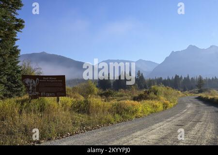 Bull River Wildlife Management Area im Bull River Valley im Herbst. Sanders County, Nordwest-Montana. (Foto: Randy Beacham) Stockfoto