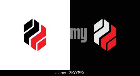 Modernes und starkes Design mit PD-Initialen und Logo Stock Vektor