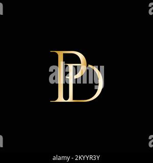 Das Logo des PD-Buchstabens ist luxuriös und elegant Stock Vektor
