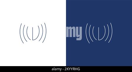 Einfaches und modernes W-Letter-Design mit Wireless-Logo Stock Vektor