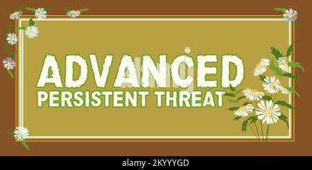 Handschriftlicher Text Advanced Persistent Threat. Geschäftsidee Unbefugte Benutzer erhalten Zugriff auf ein System Stockfoto