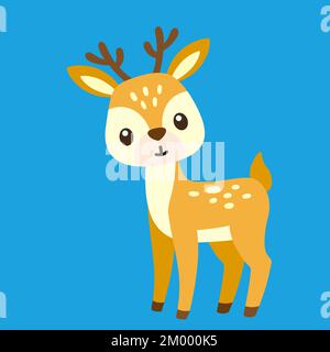 Vektordarstellung von lustigen Rehen im Cartoon-Stil Stock Vektor