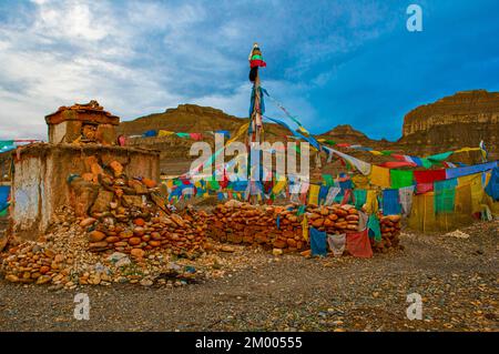 Stupa im Königreich Guge, Westtibet, Asien Stockfoto