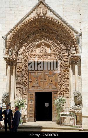 Portal, Piazza Duomo della Cattedrale, Altamura, Apulien, Italien, Altamura, Apulien, Italien, Europa Stockfoto