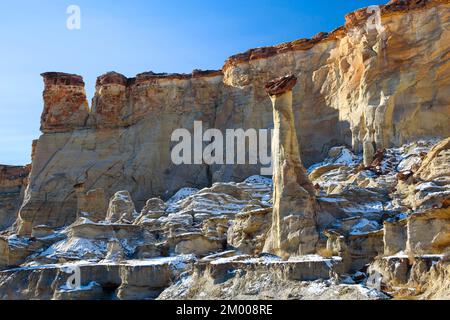 Wahweap Hoodoos, White Hoodoos, Sandsteinskulpturen, Grand Staircase Escalante National Monument, Utah, USA, Nordamerika Stockfoto