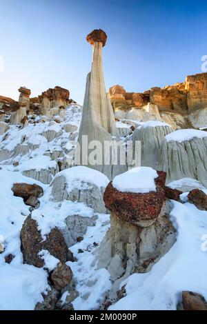 Wahweap Hoodoos, White Hoodoos, Sandsteinskulpturen, Grand Staircase Escalante National Monument, Utah, USA, Nordamerika Stockfoto