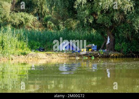 Wildes Camping im donaudelta Stockfoto
