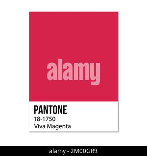 Pantone 18-1750 Viva Magenta. Trendfarbe des Jahres 2023. Vektordarstellung Stock Vektor