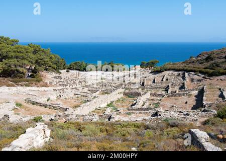 Die antike Stadt Kamiros befindet sich im Nordwesten der Insel Rhodos Stockfoto