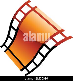Orangefarbene Filmrolle auf weißem Hintergrund Stock Vektor