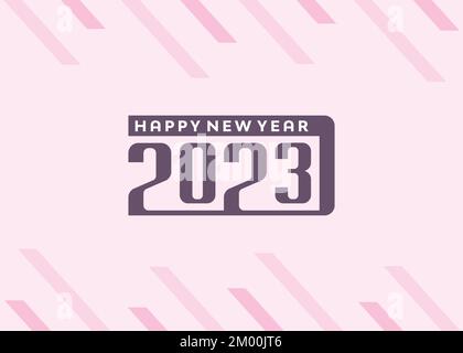 Grußkarte und Posterdesign zum frohen Neujahr 2023 Stock Vektor
